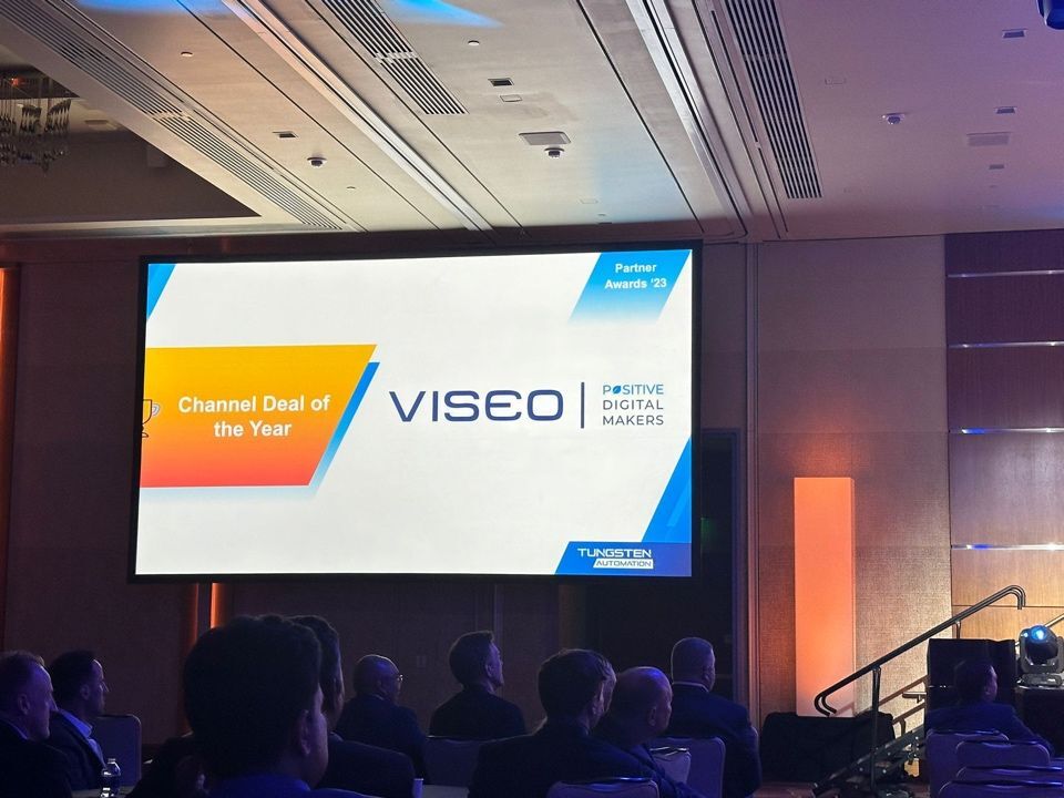 VISEO remporte l'award "Channel Deal of the Year" 2023 Tungsten Automation